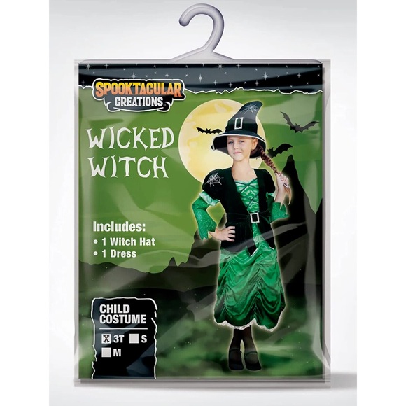 Spooktacular Creations Girl's Wicked Witch Costume - Hat & Dress - Size: S - Picture 1 of 1